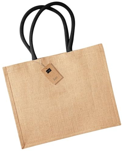 Westford Mill Classic Jute Shopper, Natural, 42 x 33 x 19 cm