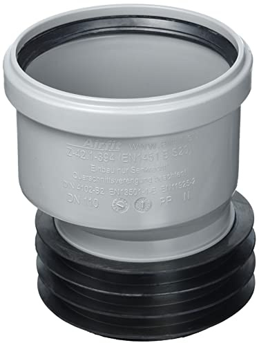 Airfit Steck-Muffe -PlusrStück Exentrisch aus PP für Rohre ab 100mm Innen-Durchm.- DN 110x110, Grau