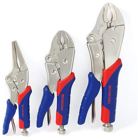 WORKPRO Gripzangen-Set mit Handgriff, selbsthemmend,255mm 180mm 165mm 3-tlg.
