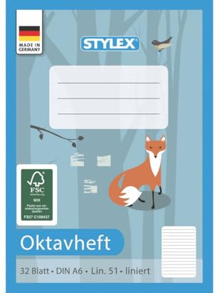 Oktavheft liniert DIN A6 Schulheft