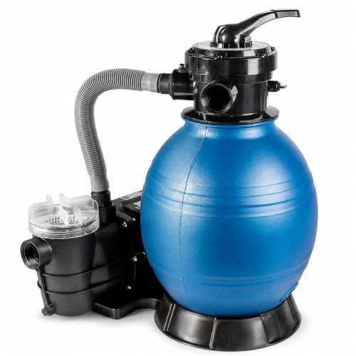 HST Sandfilter Poolfilter bis 35.000 Liter mit Profi Leis Poolpumpe | 10000 Liter/Std 400 W mit Vorfilter Sandkessel 5-Wegeventil Bodenplatte Komplettset geeignet für Sand Filterbälle Glas