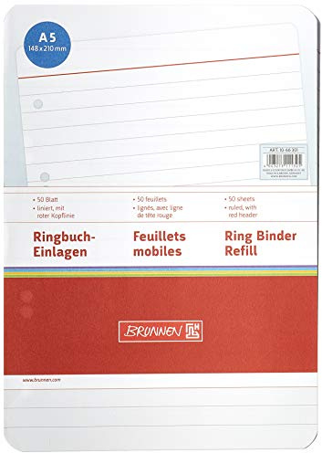 BRUNNEN Ringbucheinlage A5 lin 50Bl