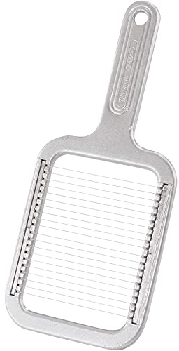 Westmark Pellkartoffel- und Mozzarella-Schneider, Retro-Verpackung, Aluminium/Rostfreier Edelstahl, Rondex, Grau, 6080RT60, 25.8 x 11.4 x 1.2 cm