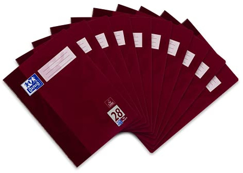Oxford Schulheft A4, 32 Blatt, Lineatur 28, kariert, 10 Stück | Lineatur 28 - kariert mit Rand links und rechts