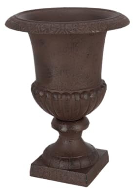Esschert Design Blumentopf, Übertopf, Französische Vase, Amphore auf Sockel, Größe L, ca. 31 cm x 31 cm x 43 cm