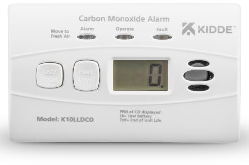 Kidde 10LLDCO Kohlenmonoxid Alarm Digital Display mit versiegelten Akku, Standard Alarm