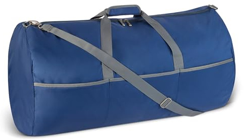 Amazon Essentials 82,3cm extra große faltbare Nylon-Reisetasche für Reisen/Aufbewahrung mit Reißverschlusstaschen, 150l, 22,7kg Tragkraft, marineblau (früher Amazon Basics)