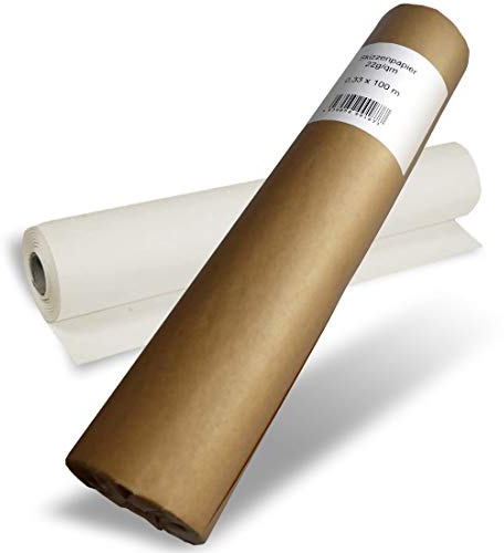 POLYTEKT - Skizzenrolle Skizzenpapier 22 - 24 g 33cm x 100m