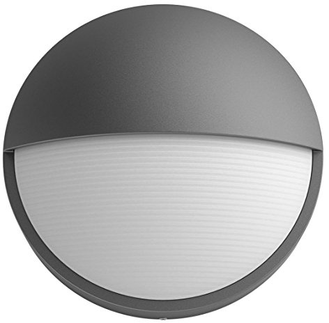 Philips Capricorn Außenwandleuchte, 700 lm, 2700 K, warmweißes Licht, IP44 wetterfest, langlebig, Aluminium, modernes Design, Anthrazit