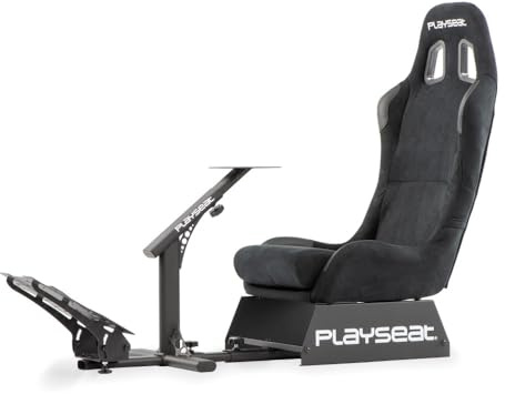 Playseat Evolution SIM Racing Cockpit | Komfortabler Gaming Rennsitz für PC & Konsole | Unterstützt Direct Drive | Mit Allen gängigen Lenkrädern und Pedalen kompatibel | Alcantara Edition