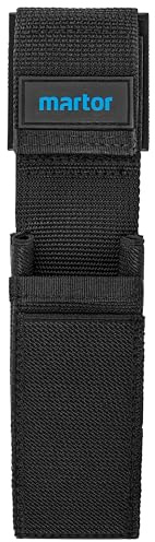 MARTOR Gürteltasche S für Cuttermesser, Tasche mit 4 Fächern Für Sicherheitsmesser/Stift/Schere, mit Clip & Klettverschluss, Nylon, Schwarz