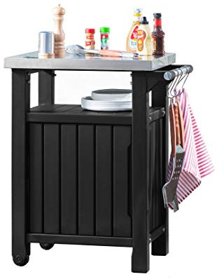 Keter Grill Beistelltisch, 1-türig, graphit, 54x70x90 cm, 6130