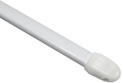 GARDINIA Vitragestange flachoval, Ausziehbar, Gardinenstange, Metall/Kunststoff, Weiß, 30-50 cm, 2 Stück