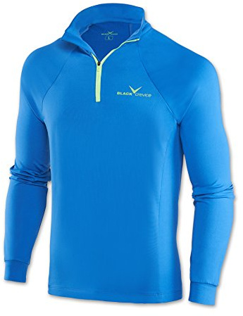 Black Crevice Herren Ski-Rolli mit Reißverschluss I Herren-Langarm-Funktionsshirt I Herren-Funktionsshirt Größen I Flexibles & atmungsaktives Herren-Longsleeve
