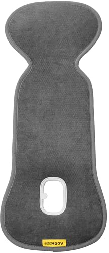 Aeromoov - Baby Sitzauflage Air Layer - Einlage Für Autositz oder Kinderwagen - Gruppe 0 - Antischwitz Sommerbezug - Bio-Baumwolle - Anthracite