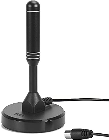 August DTA240 DVB-T/DVB-T2-Antenne - stärkere Stabantenne für digitales Fernsehen/Digital TV/DVB-T2 Tuner Stick/DAB Radio/ALU-Massivkern für maximale Signalqualität - Mit Magnetfuß 2m Kabel