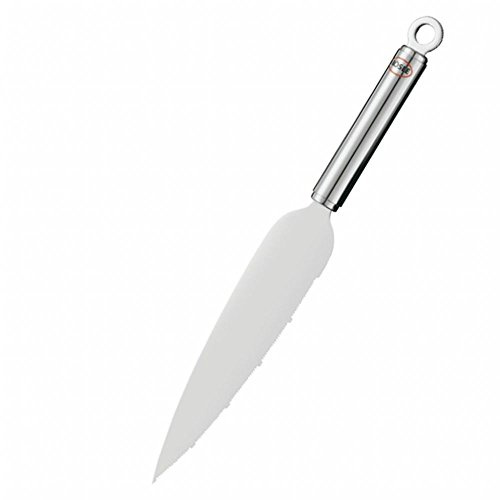 RÖSLE Tortenmesser, Hochwertiges Kuchenmesser zum Teilen und Verteilen von Torten und Kuchen, feine Zahnung, Edelstahl 18/10, Länge 29,5 cm, silbern