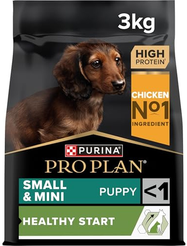 PRO PLAN Small und Mini Puppy Healthy Start, Welpenfutter, 4 x 3kg | Welpenfutter trocken, reich an Huhn