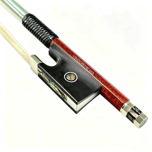 VINGOBOW Hybrid Kohlefaser Geigenbogen Violine Geigen bogen Premium Natürliches mongolisches Rosshaar, schnelle Reaktion Beliebtes Modell Pernambuco Performance Art. Nr. 120 V.
