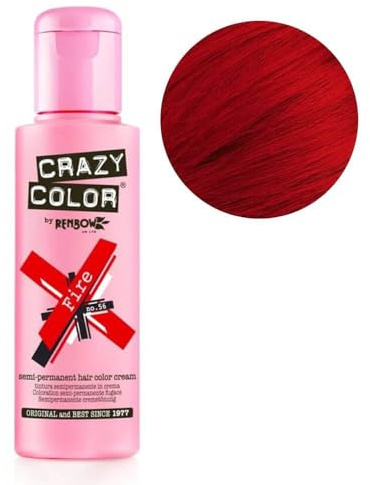 Renbow Crazy Color Semi-Permanent Hair Color Dye fire 56 - 100 ml, 1er pack (1 x 115 g)