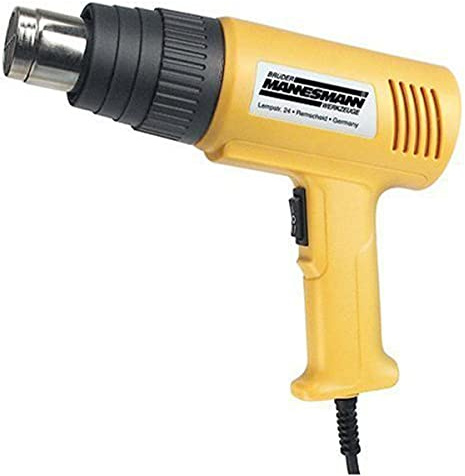 Brüder Mannesmann Heißluftpistole - 2000 W Heißluftpistole, inkl. 4 verschiedene Düsen - Temperatur in 2 Stufen regelbar - 500 l/min maximaler Luftstrom | M49500