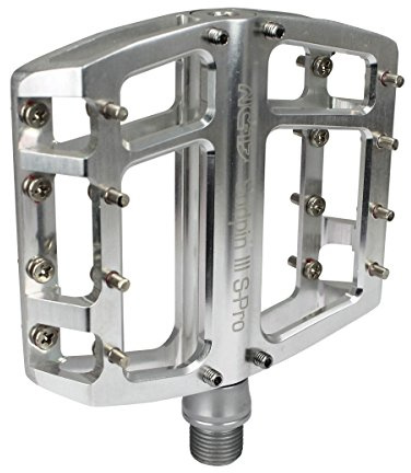 NC-17 Sudpin III S-Pro Aluminium Plattform Pedale | Fahrrad Pedale MTB und BMX | Dirt und Freeridestyle optimiert | Fahrradpedale E-Bike, Citybike 9/16 Zoll | Höhe auf 15mm reduziert inkl. Ersatzpins