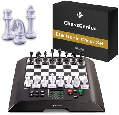 MILLENNIUM ChessGenius M810 Version 2024 - Schachcomputer mit bis zu 2050 ELO, Leichtgängiges Drucksensorbrett, magnetische Figuren, beleuchtetes Display