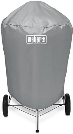 Weber Abdeckhaube/Grillabdeckung für 47 cm Holzkohlegrills, Leichtes und wasserabweisendes Material mit Befestigungsgurten, Grau, 58,5 x 72,5 x 91 cm
