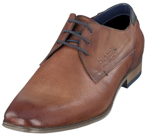 bugatti man Herren sportliche Schnürer, Männer Schnürhalbschuhe,Schnuerung,Freizeit,leger,schnürschuhe,Sneaker,Men's,Cognac (6300),43 EU/EU UK