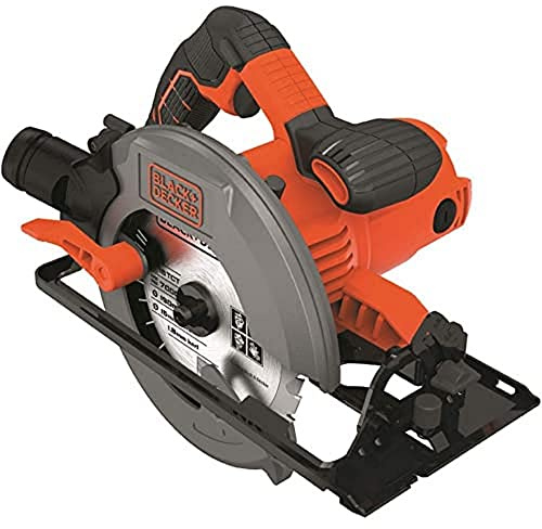 Black+Decker Handkreissäge (1500W, Schnitttiefe 66mm/50mm (90°/45°) Sägeblatt mit Parallelanschlag, Durchmesser 190 mm, Schnellspannhebel, Anschluss für Staubabsaugung) CS1550