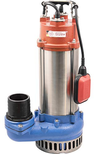 Güde 75805 Schmutzwassertauchpumpe PRO 2200 A (2200W, 42000l/h Fördervolumen, IG 3” Anschlussgewinde, 10m Anschlusskabel), Blau/Rot