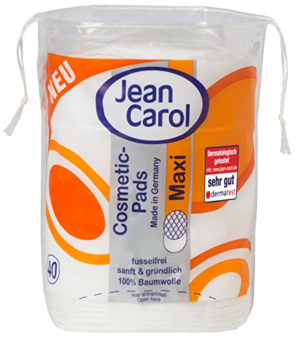 Jean Carol Duo Wattepads Maxi Oval 400 Stück (10 x 40), fusselfreie Wattepads aus 100% Baumwolle, für Abschminken, Gesichtsreinigung und Hautpflege, Made in Germany