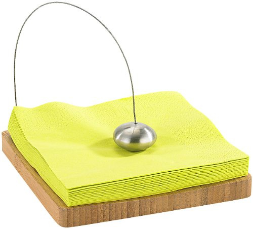 TokioKitchenWare Serviettenaufsteller: Designer-Serviettenhalter aus Bambus (dekorativer Serviettenhalter, Servietten-Halter, Bambus, Papier)