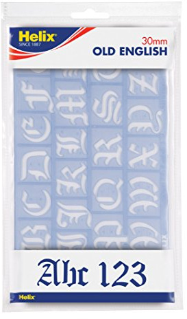 Helix Profi-Winkelmesser 30mm Old English Letter Stencil