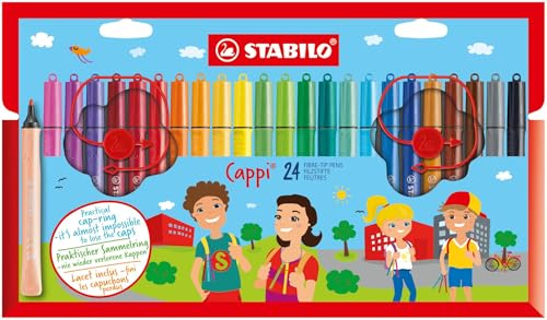 STABILO - Filzstift mit Kappenring - Cappi | 24er Pack