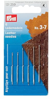 Prym 131259 Ledernadel, 6 Stück, silberfarbig (No 3-7), Silber