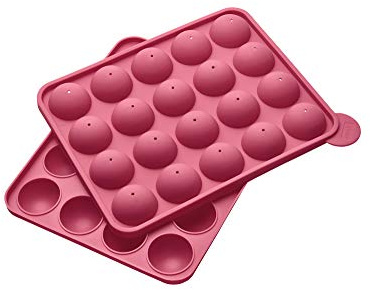 Lurch 83027 FlexiForm Cake Pops 20fach / Backform für 20 Cake Pops in Kugelform (ø 3,6 cm) aus 100% BPA-freiem Platin Silikon, Cotton Candy, 20.3 x 24 x 4.5 cm