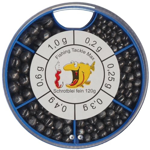FTM Schrotblei fein - 120g Klemmbleie zum Stippfischen & Forellenangeln, Bleie für Posenmontagen, Angelbleie für Posen