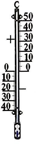 Lantelme 2er Set Metall Thermometer Analog Innen & Außen – 27,5 cm und 18 cm – Wetterfestes Wandthermometer für Garten, Balkon, Terrasse, Haus und Wohnräume – Temperaturbereich -40 bis +50 °C