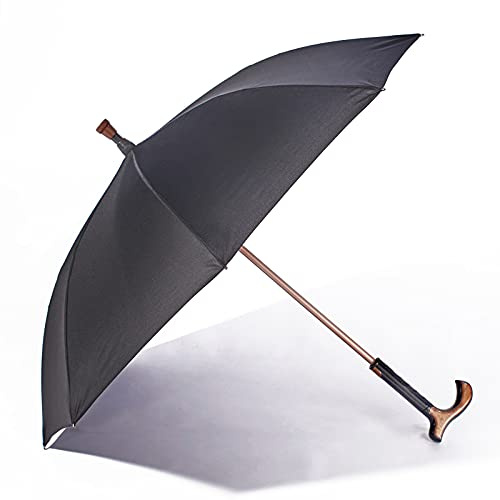 G&M Spazierstock mit Schirm 97 Ø cm Gehstock mit Schirm Stockschirm schwarz
