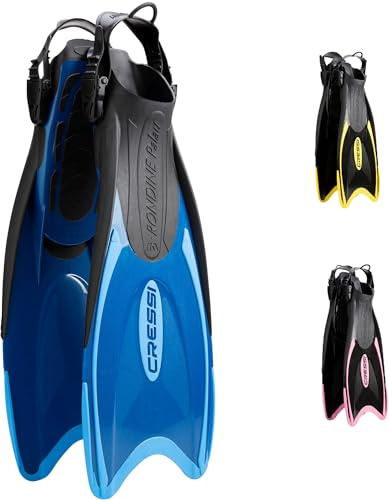 Cressi Palau Fins - Verstellbare Flossen für Erwachsene zum Schnorcheln und Schwimmen, Blau/Azurblau Lange Flossen, XS/S (35/38)
