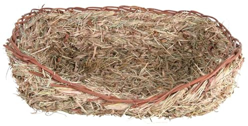 TRIXIE Grasbett aus 100% Naturmaterialien - für Meerschweinchen, Zwergkaninchen - zum Schlafen und Knabber - 33 x 12 x 26 cm - 61153