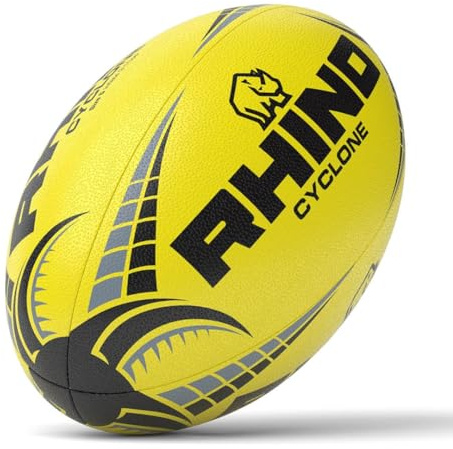 Rhino Cyclone Rugbyball, Fluo Yellow, Größe 5