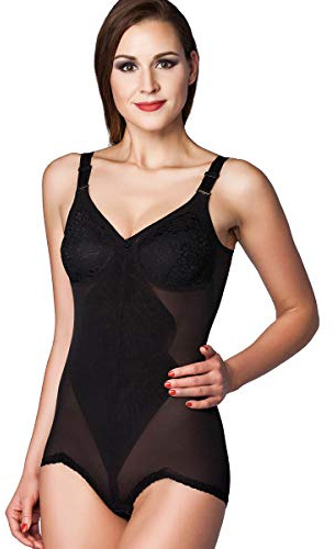Miss Perfect Dessous Body Trim Korselett ohne Bügel aus Feintüll