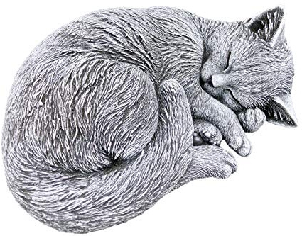 stoneandstyle Steinfigur Katze schlafend, eingerollt, frostfest bis -30°C, massiver Steinguss