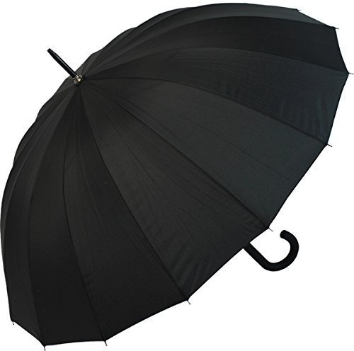 iX-brella - hochwertiger Stockschirm mit Automatik 16-teilig sturmfest - schwarz