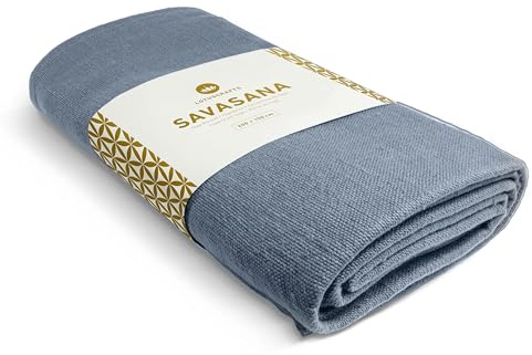 Lotuscrafts® Yogadecke Baumwolle Savasana 200 x 150 cm, Meditationsdecke, Widerstandsfähig & Langlebig, aus 100% Baumwolle, Yoga Decke für Entspannung