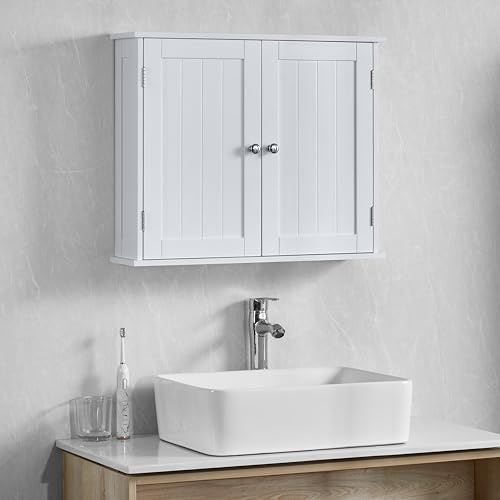 Vida Designs Badezimmerschrank mit 2 Türen, Wandmontage, mit Aufbewahrungsfach, weiß