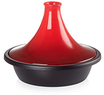 Le Creuset Gusseisen-Tagine, Rund, Ø 31 cm, Für alle Herdarten, Induktion und Backofen geeignet, Kirschrot, 25138310600422