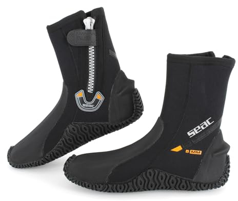 SEAC Basic HD, Füßlinge aus 5 mm Neopren und Fester Laufsohle, schwarz, S